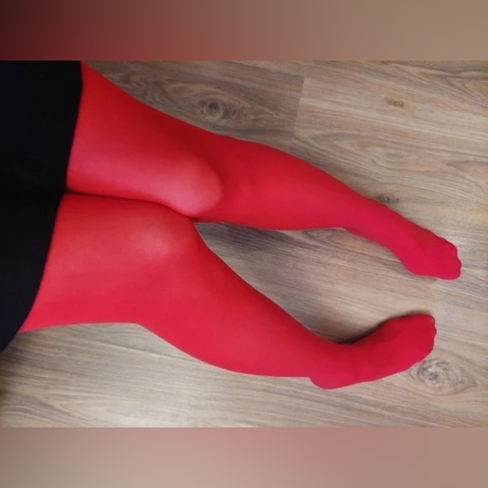 120g Vintage Red Velvet Thick Women Pantyhose L-XL